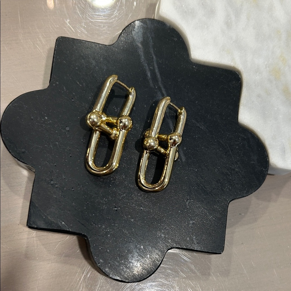 Gold “Hardware” Style Earrings